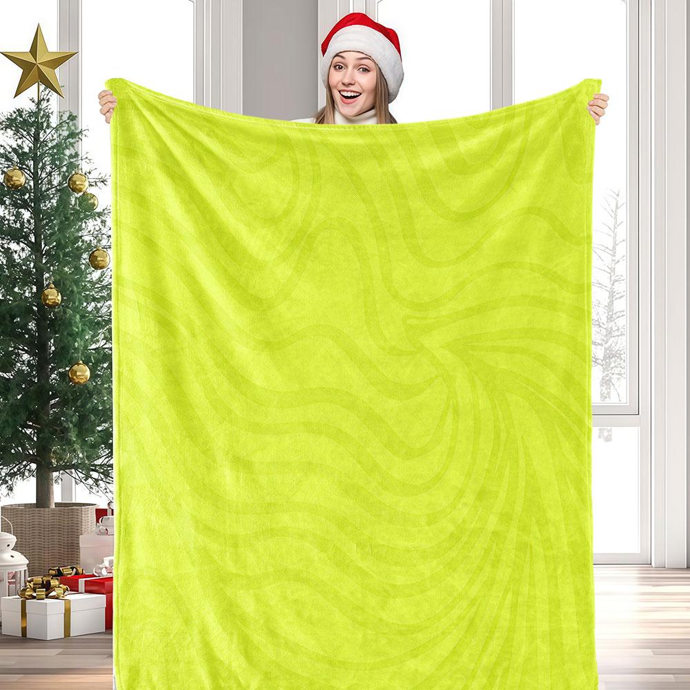 Neon Yellow Swirl Winter Summer Flannel Blanket Throw Fleece Soft Fuzzy Plush Cozy Fleece Blankets For Sofa Ideal Gifts