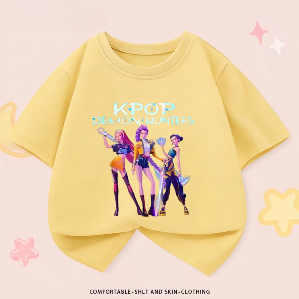 Kpop Dämonenjäger Kinderkleidung T-Shirts Sommer Neue Mode Beliebte Kurzarm Oberteile T-Shirt Kinderkleidung Lässige T-Shirts