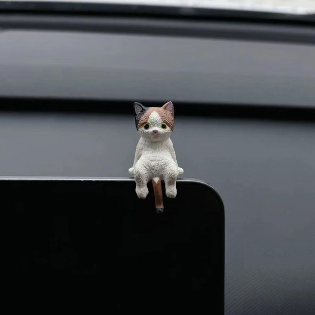 

Cute Sleeping Cats Car Center Console Ornaments Navigator Screen Rearview Sleeping Kitten Ornaments Decoration Car Accessories