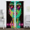 Abstract Woman Psychedelic Manda Shades Curtains Living Room Curtain Blinds Partition Halloween Decoration Tulle Bedroom Polyester Perfect For