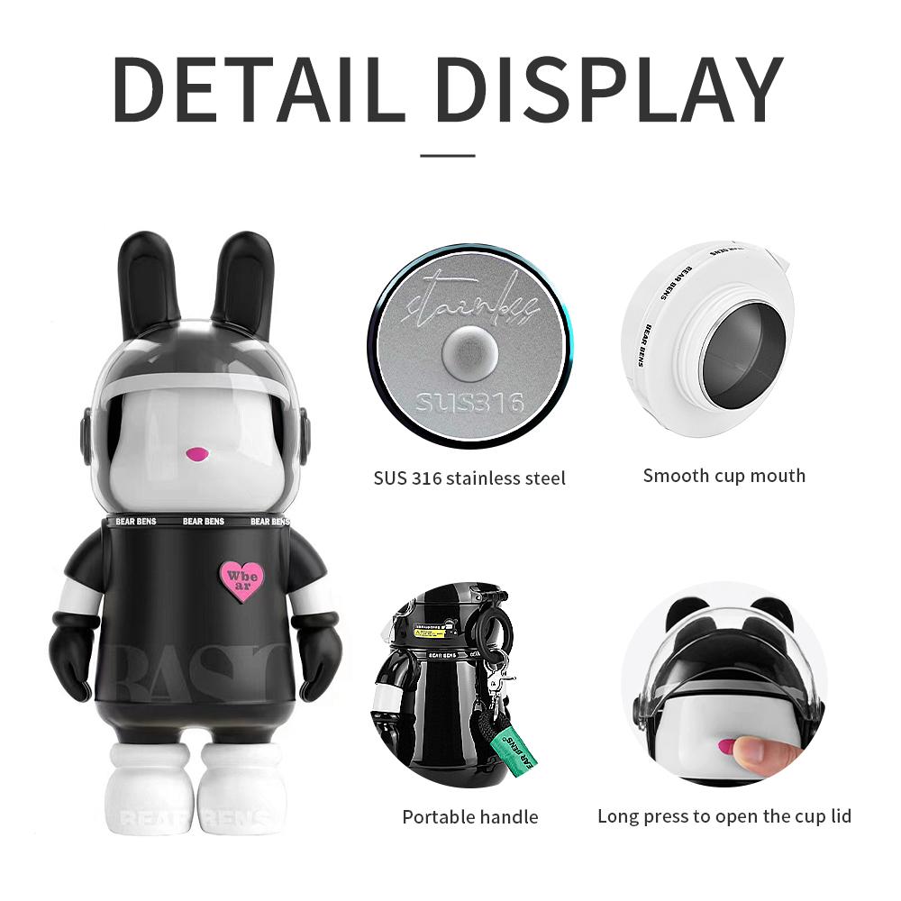 550ml Stainless Steel Thermal Water Bottle Double Vacuum Flasks for Hot and Cold Insulated Mug with Straw For Student Water Cup