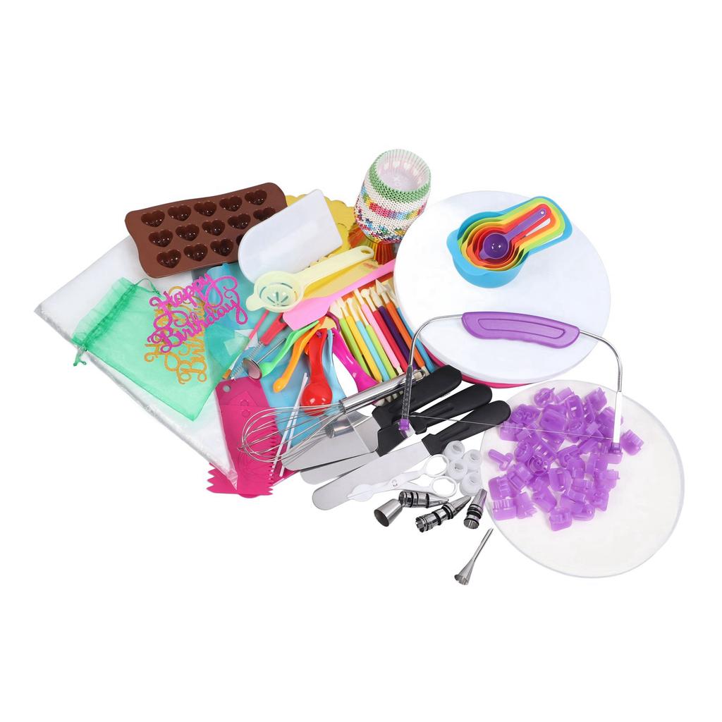 700PCS Cake Decorating Supplies Tools Kit with Turntable Piping Tips Cupcake Frosting Baking