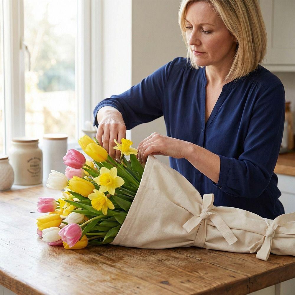 Pogrubiona Torba do Pakowania Kwiatów Wisząca Tkanina na Kwiaty Torba Tote Torby do Pakowania Bukietów Podarunki