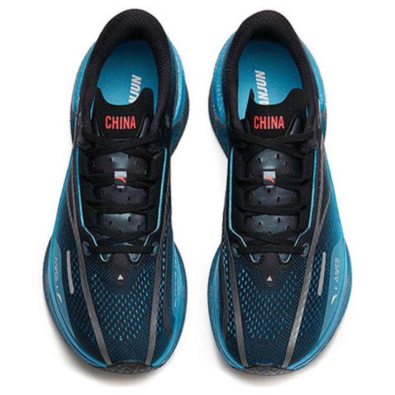 ANTA Hao Rise 1 Running Shoes Men's Low top Black/Chlorine Blue/Nano Silver Sneakers 112255599A-3