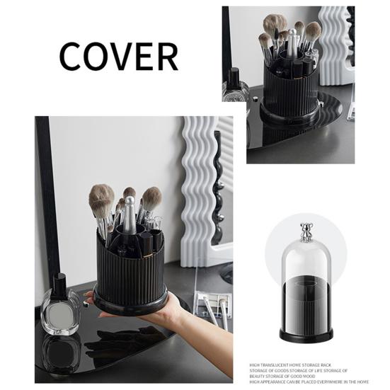 Makeup Brush Storage Bucket Large Capacity 7-Grids Design Dustproof Transparent Cosmetic Storage Box Organizer