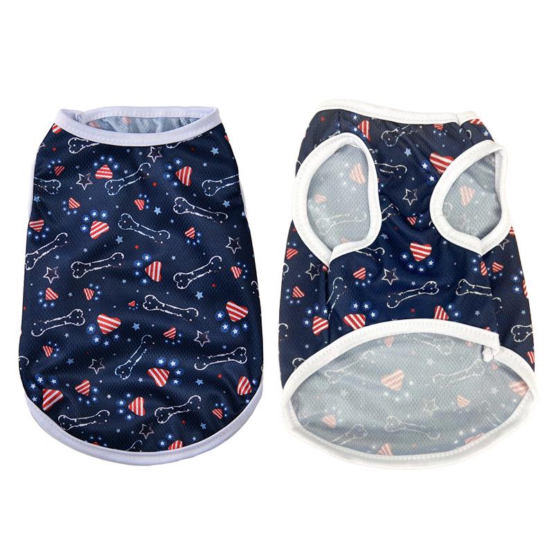 American Independence Day Breathable Dog Vest with National Flag Print