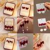 Red Long Tassel Chain Flocking Earrings NEW Bow Dangle Earrings  New Year Gift