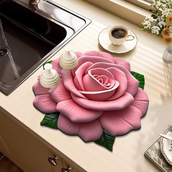 Yousheng Absorbent Decorative Floor Mat Kitchen Anti-Scalding Insulation Placemat High Temperature Resistant Floor Protector