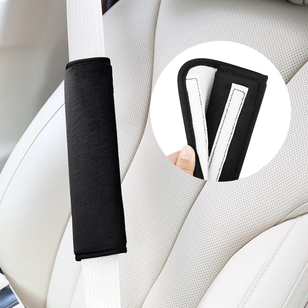 yuntop 2 PCS Car Seat Belt Pads Cover Soft Seat belt Shoulder Pad Safety Belt Strap Shoulder Pad Comfortable Driving Compatible with Most Cars Helps