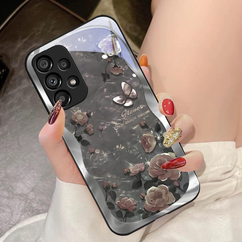 Etui na telefon z motylem i pyłkiem dla Samsung Galaxy S10 4G S20 11E 30 S21 21Fe 22 S24 Pro S23 Ultra 5G S8 S9 Hartowane szkło