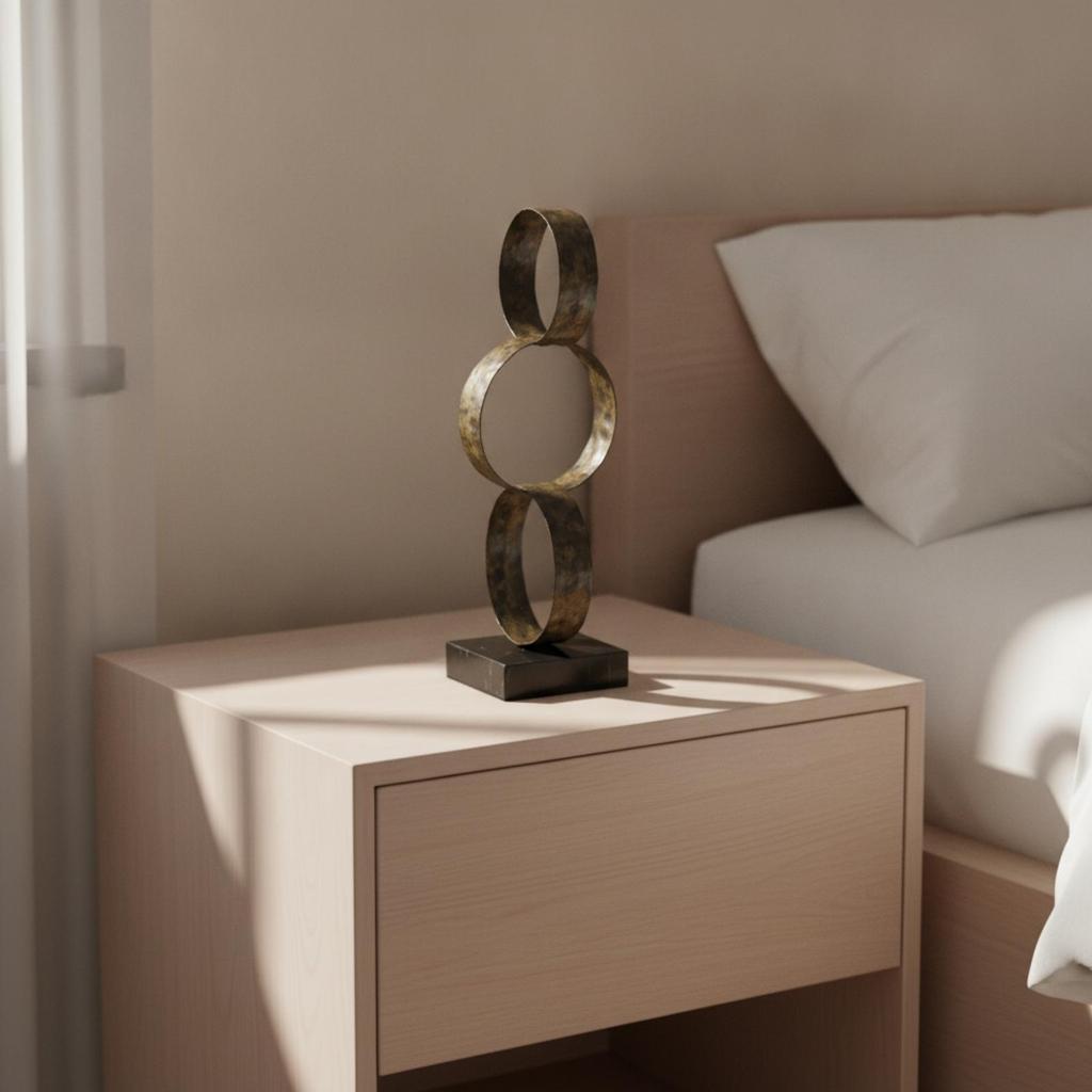 Freestanding Metal Circle Sculpture Minimalistic for Office