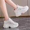 Fashion Cross-border  Women Casual Sneakers New Tennis Breathable Platform Shoes Female Black Thick Bottom Running Shoes