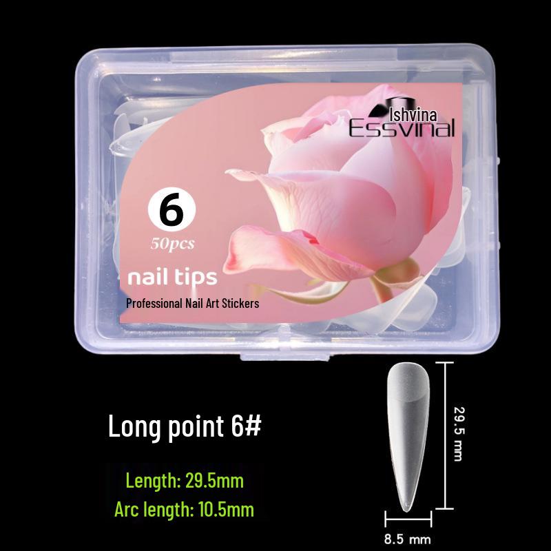 Matte Mandelfarbene Wassertropfen-Press-On-Nägel - Dünn, Nahtlos, Transparent, Dual-Use Aufklebbare Nagelverlängerungen