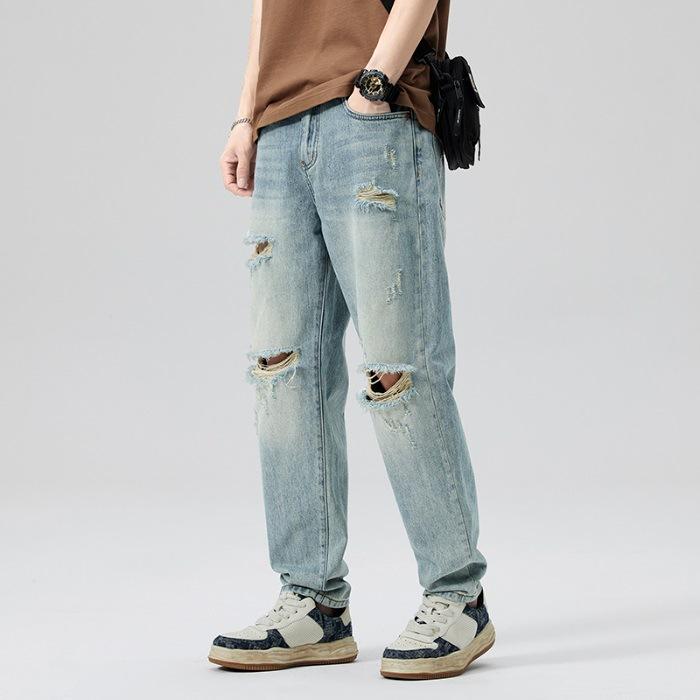 

Новые весенние джинсы в американском стиле с рваным эффектом, мужские брюки 40