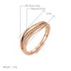 Wbmqda Simple  Natural Zircon Ring For Women 585 Rose Gold Color Irregular Geometric Shape Daily Matching Fine Jewelry