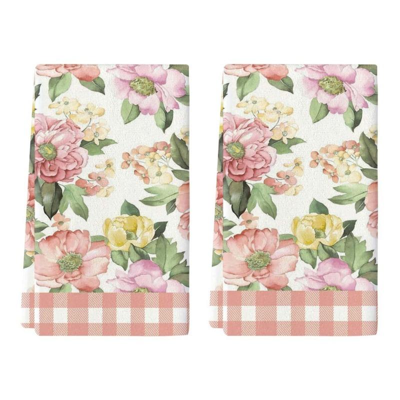 2 Stück Küchentücher, Handtuchsets, Super saugfähige weiche Reinigungstücher, Küchen Dekoration, Küchenutensilien, Haushaltsutensilien, Reinigungstücher