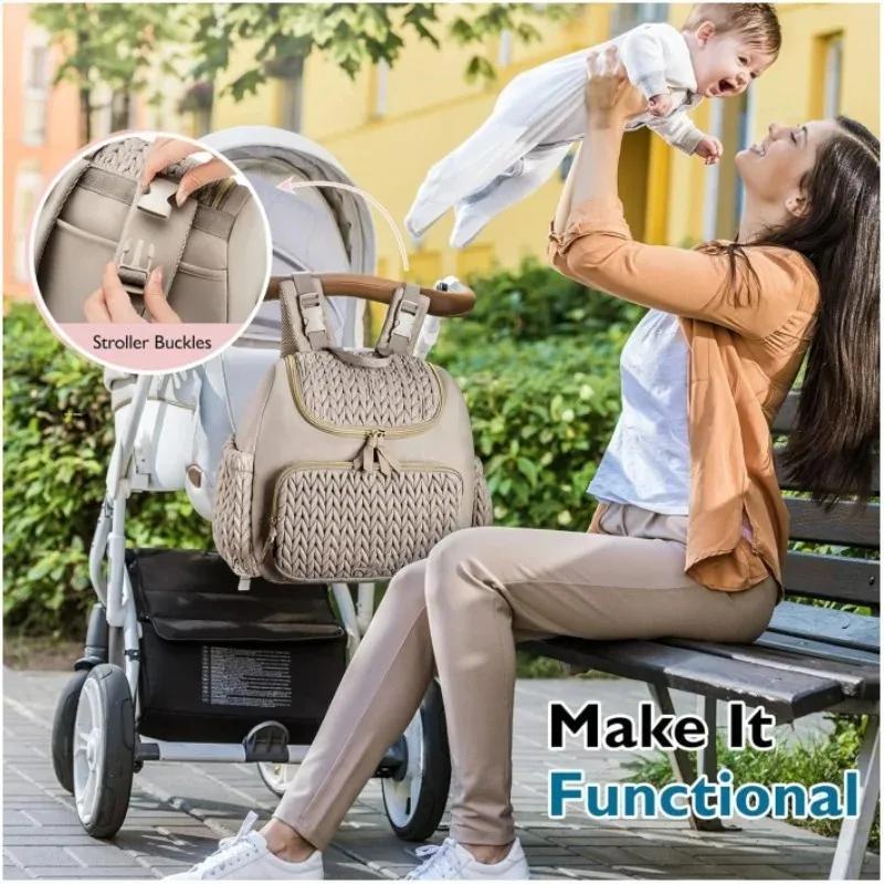 Mommy Bag Large Capacity Stroller Organizer with Insulated Pocket Outdoor Travel Baby Diaper Bag with Changing Pad Baby Item