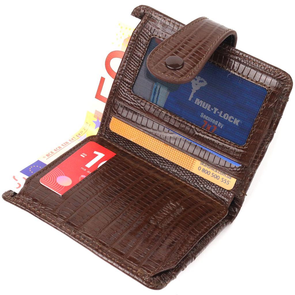 Textured Men's Wallet Made of Genuine Leather CANPELLINI Purse 21691 Brown