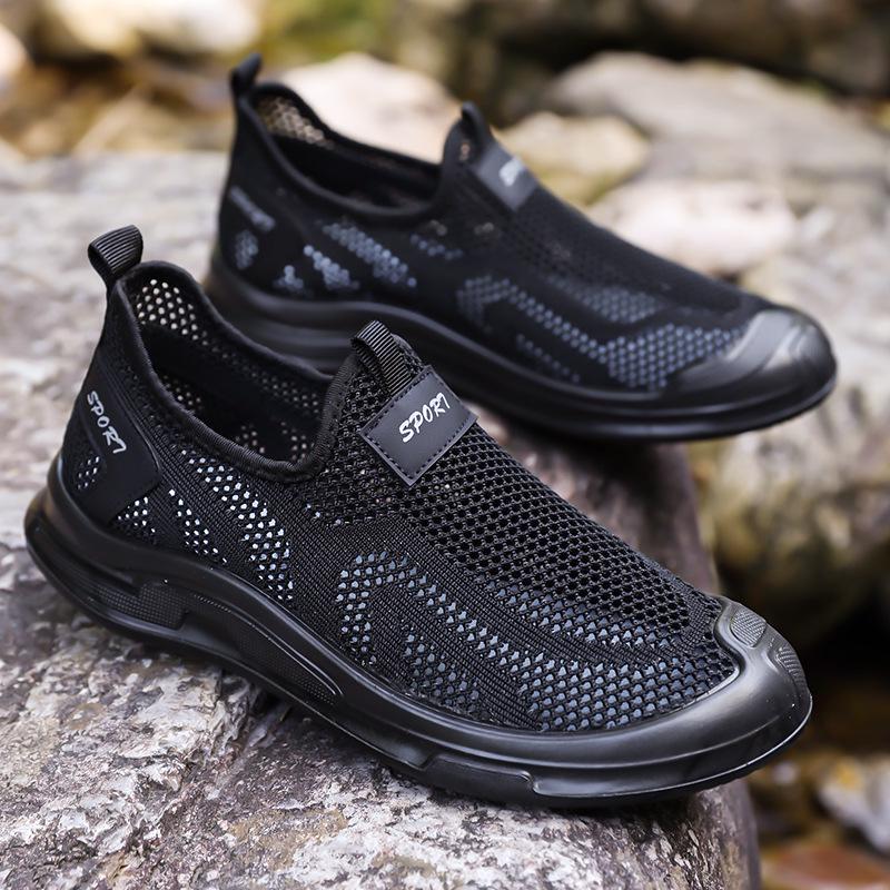 2025 Men s Summer Breathable Mesh Slip-On Sports Shoes 42