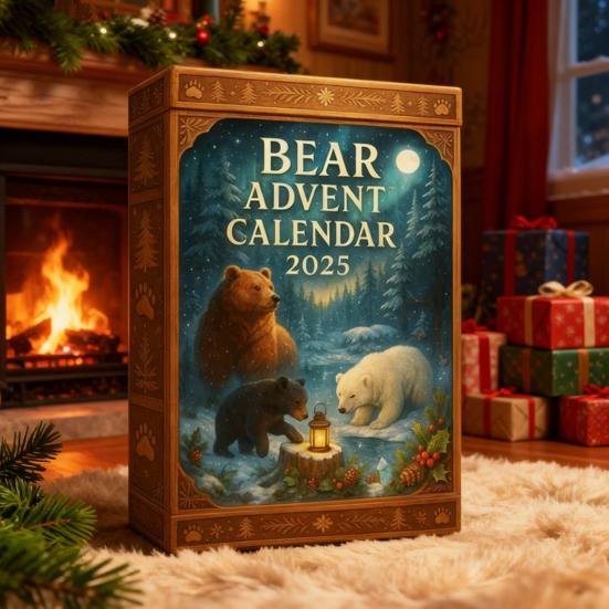 Bear 2025 Christmas Countdown Box 24-Day Countdown Calendar Unique Decoration for Holiday Entertainment Gatherings And Parties
