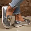 Brand Metal Buckle Pu Leather Loafers Shoes Women Summer 2026 Soft Sole Slip On Casual Shoes Flat Heel Driving Shoes for Women