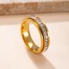 Stainless Steel Rotatable Anxiety Ring with CZ Gemstone Ring for Women Men Unisex Stress Relief Statement Rings Jewelry Gifts