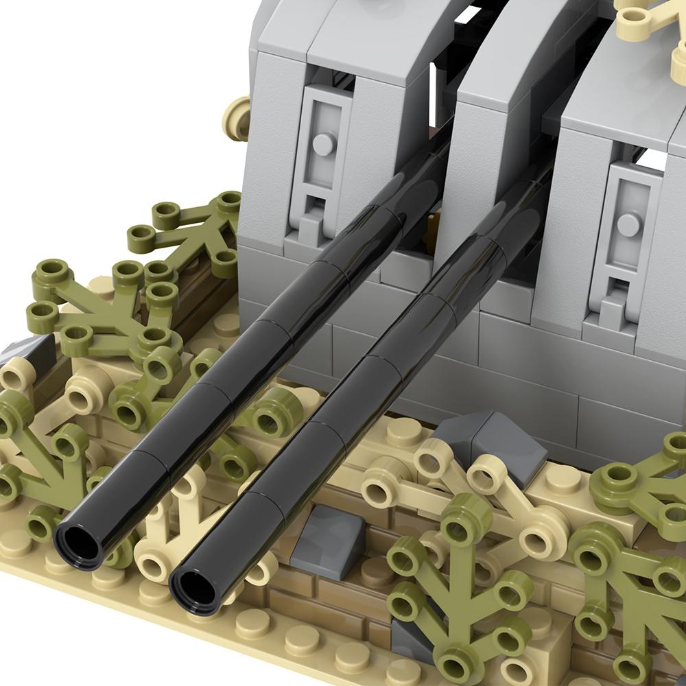 MOOXI Military Series 272Pcs MOC Bricks WW2 Battery Positions Wars Set Model Building Blocks Kids Toys For Children Gift MOC5087
