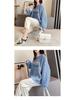 Women's Fleece-Lined Lamb Wool Sweatshirt, Trendy Winter Korean Style, Loose Fit, Plus Size, Faux Two-Piece