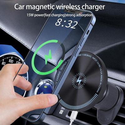 Car Charger Adapter Multifunctional Wireless Fast Charger Adapter Sleek Portable Phone Holder Cell Phone Mount For Smartphones