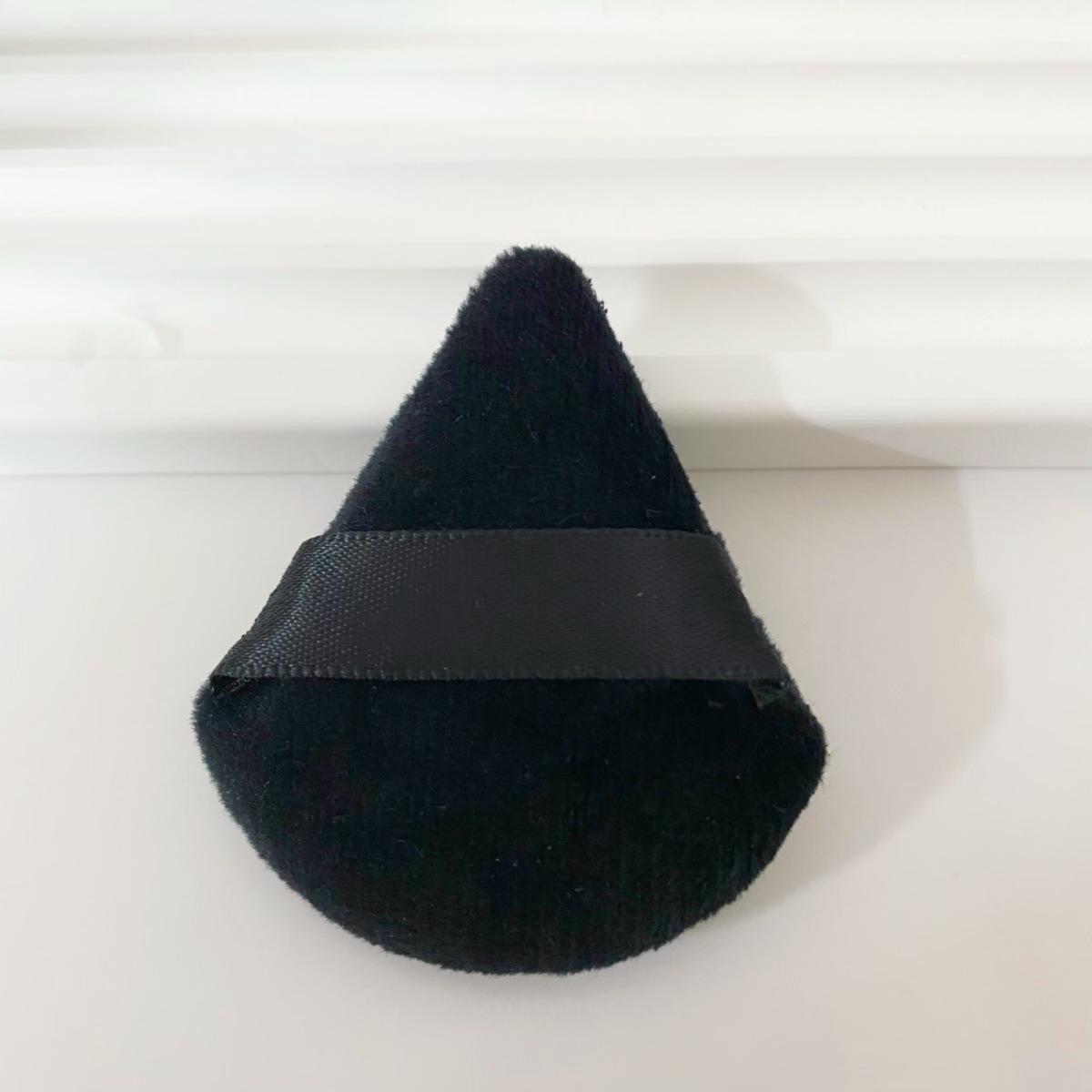 Mini Triangle Long Pile Powder Puff for Blush & Loose Powder чёрный