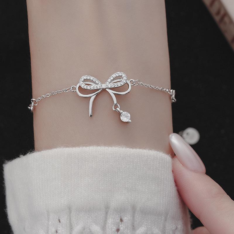 PANJBJ 925 Silve Beads Letters Bracelet for Women Girl Gift Punk Good Luck Simplicity Jewelry