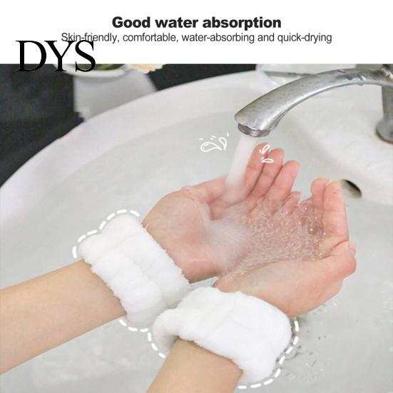 Makeup Wristbands 2Pcs Face Wash Super Soft Highly Absorbent Elastic Allergy Free Quick Dry Coral Velvet Wrist Wraps Washing Home Supplies Towel Bands