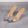Fashion Luxury Women Pumps 2024 Transparent High Heels Sexy Pointed Toe Slip-on Wedding Party Brand Fashion Shoes For Lady PVC