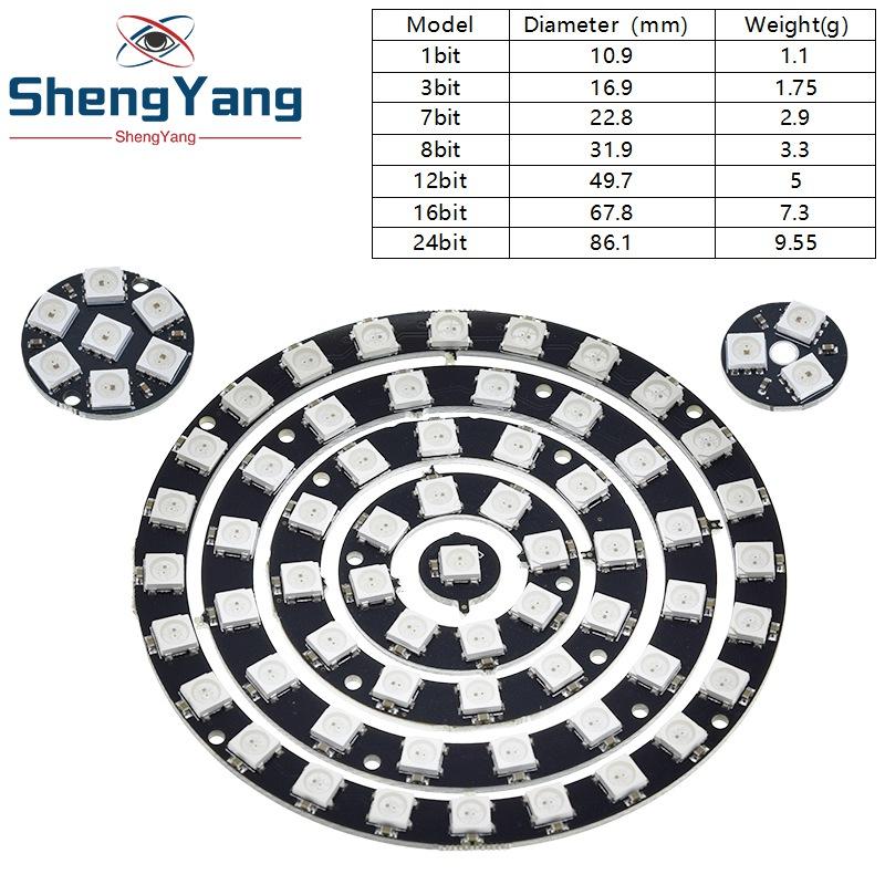 4 8 12 16 channel WS2812 WS2812B WS 2811 5050 RGB LED Lamp Panel Module 5V 1Bit 4Bit 8Bit 12Bit 16Bit 24Bit Rainbow LED Precise
