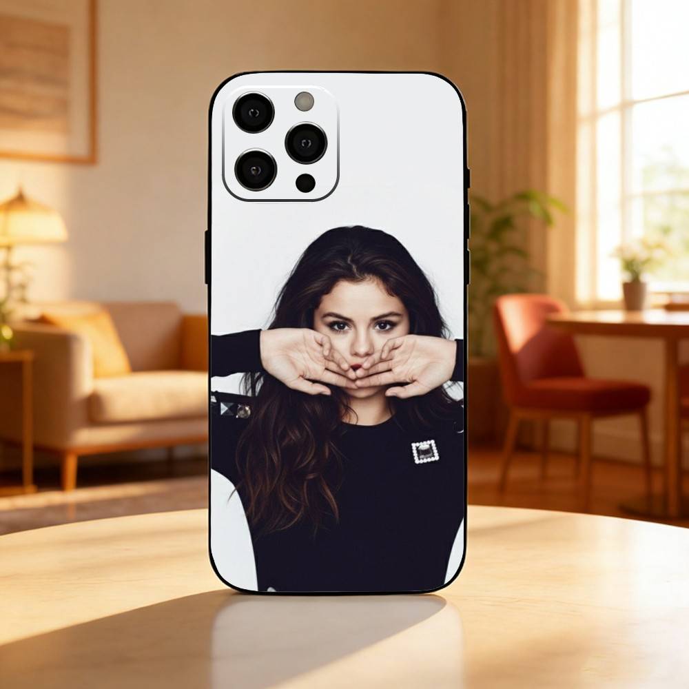 Singer S-Selena Gomez Phone Case For iPhone17,16,15,14,13,12 Plus,Max Soft Silicone Black Cover iPhone17