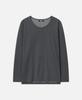 DRAW FIT Silket Cotton U-Neck Long Sleeve T-Shirt [M.Charcoal]