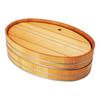 Yamaco Sawara Oval Serving with Stainless Steel Hoops and x 32 x 30070 Bowl, Large, Strainer, 49.5 H8.2 cm,