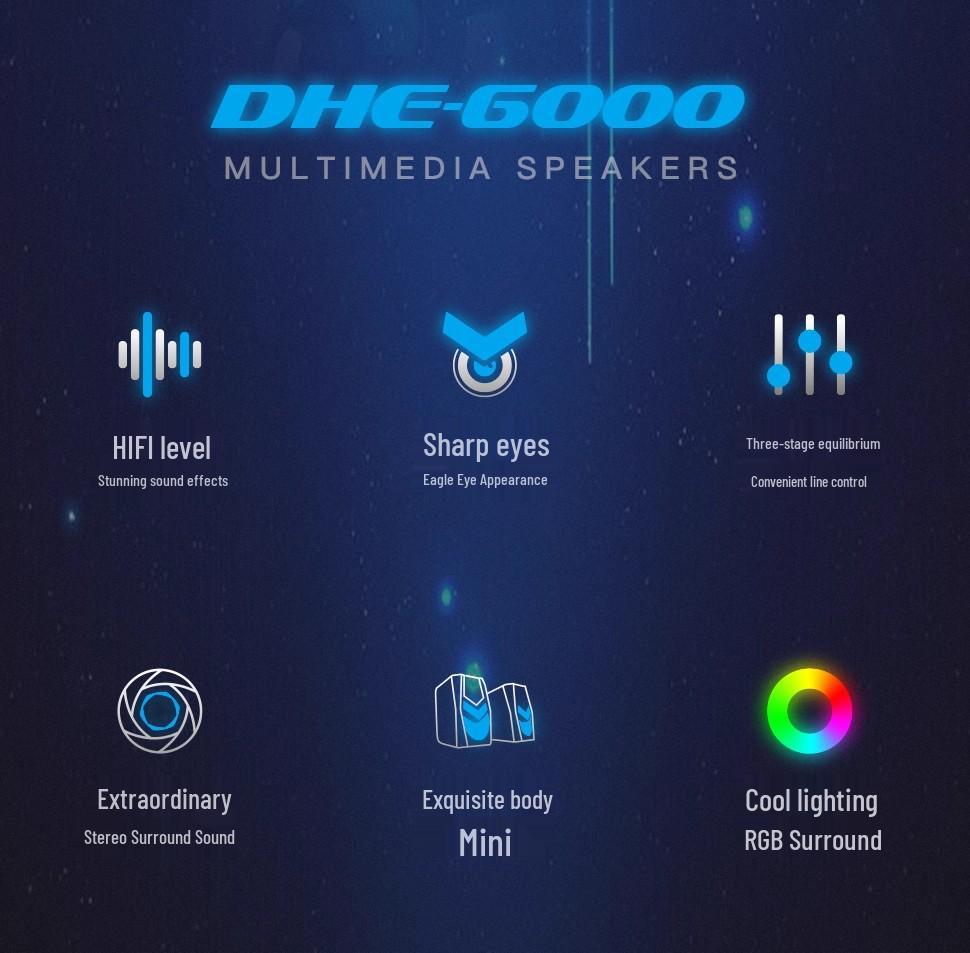 DHE-6000 Kabelgebundene Mini-Computerlautsprecher für Desktop & Laptop