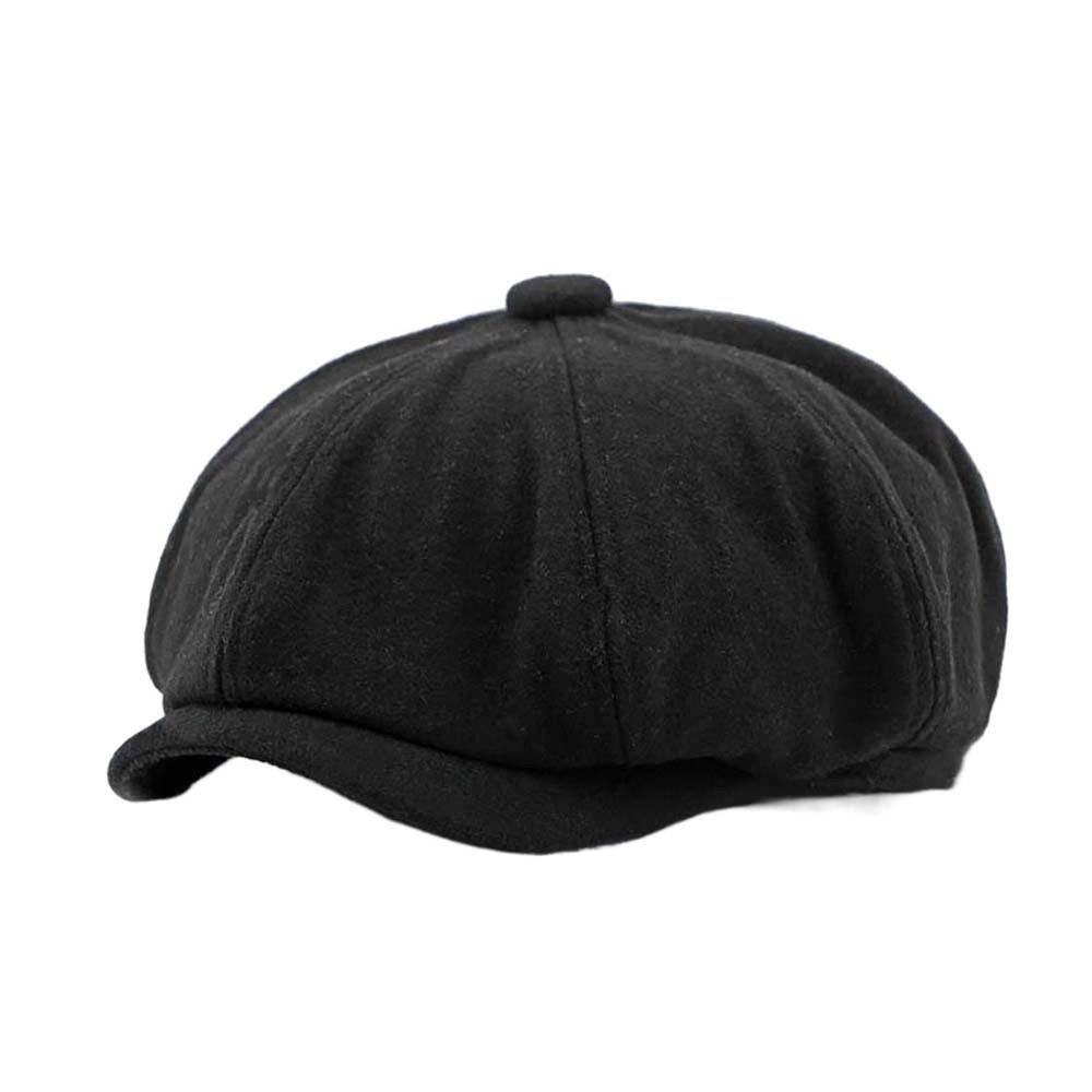 Dome Men British Beret Vintage Gentleman Artist Hat Short Brimmed Hat Wool Painter Cap Work чёрный