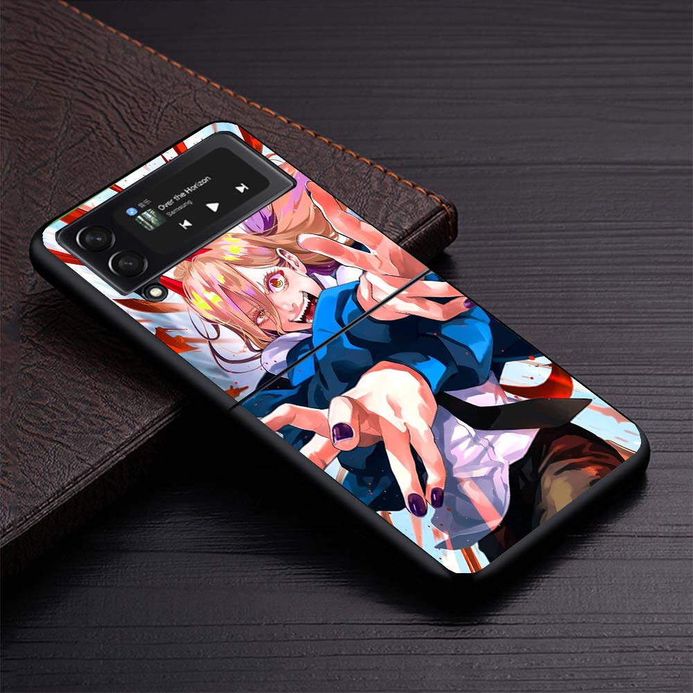 C-Chainsaw Mans Power Phone Case For Samsung Galaxy Z Flip3 Flip4 Flip5 Flip6 Flip7 For Z Flip 7 6 5 4 3 5G Hard Folding Cover G