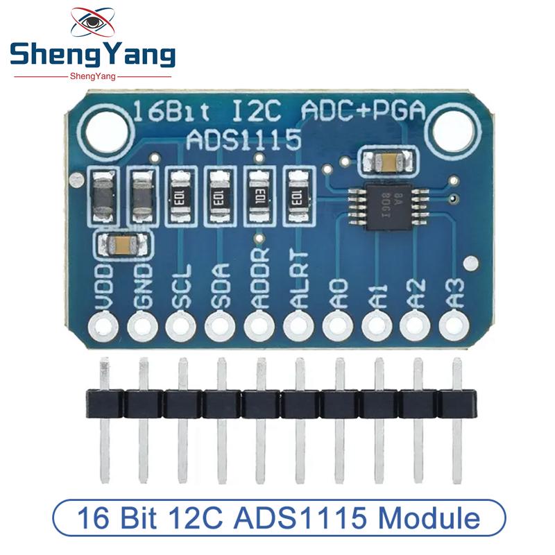 TZT 1/2/5PCS 16 Bit I2C ADS1115 Module 4 Channel with Pro Gain Amplifiers