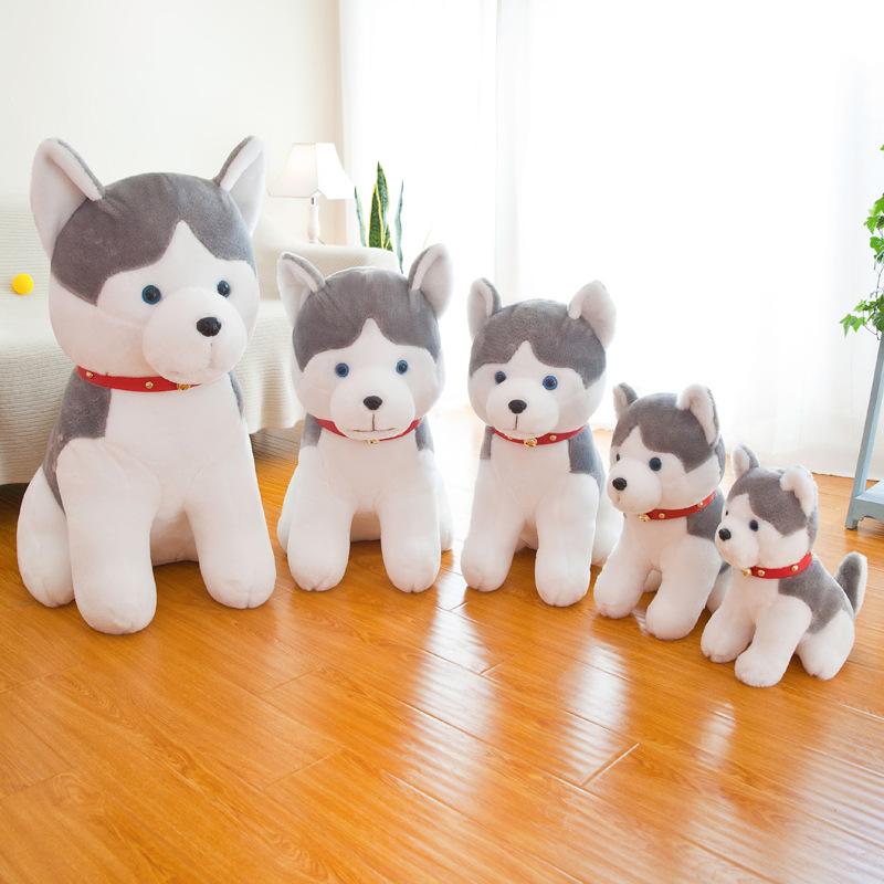 Cute Collar Husky Plush Toys Children's Comfort Dog Dolls Tied Up Street Stall Gift Office Doll