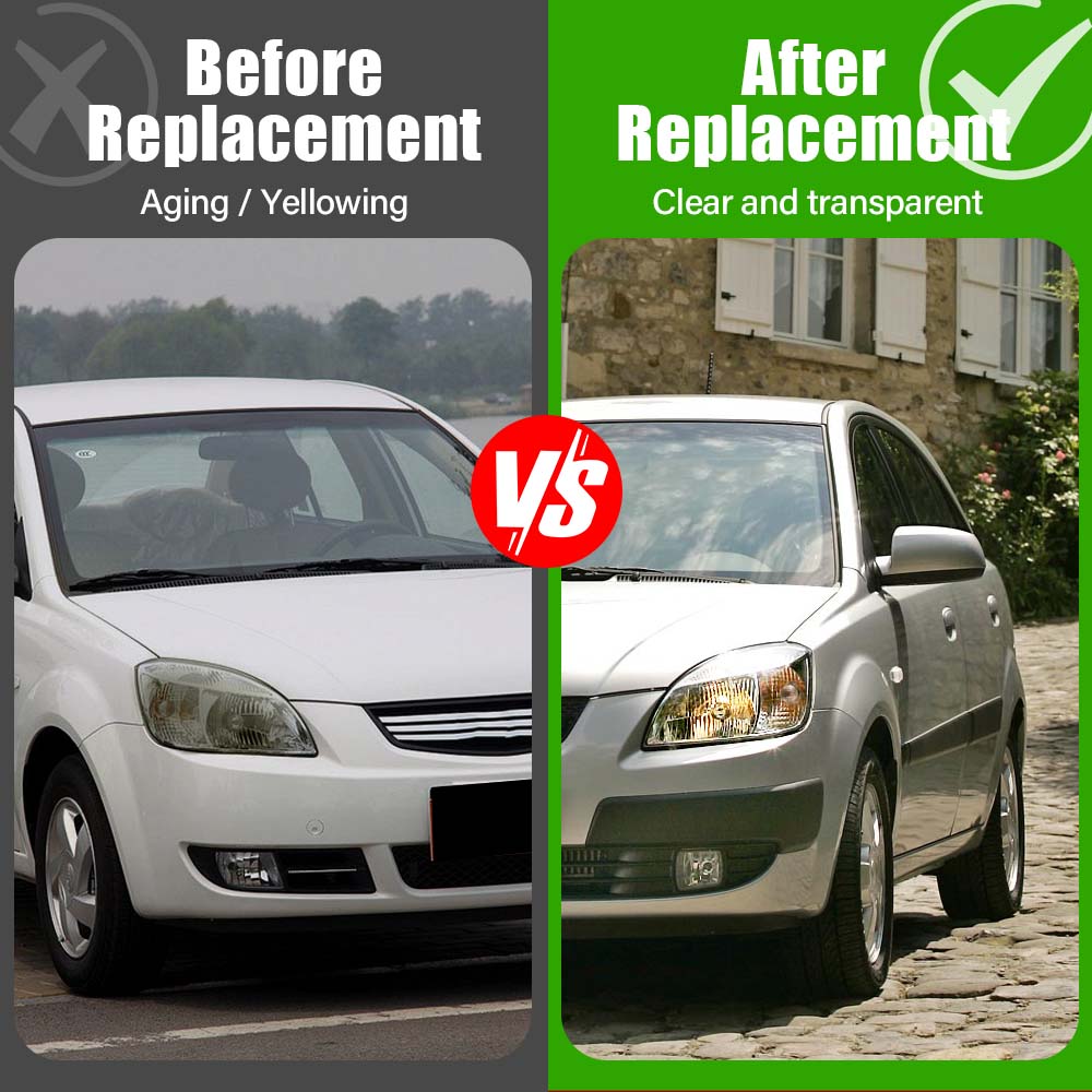 Car Headlamp Lamp Cover Glass Lamp Shell Headlight Cover Transparent Lampshade Lamp cover for Kia Rio 2005~2012 Car Accessory