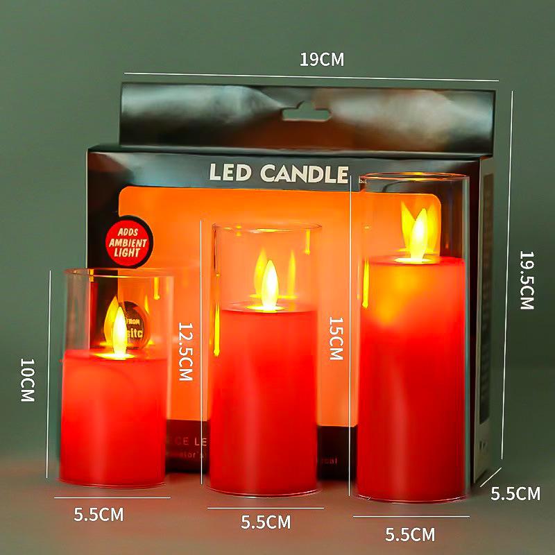LED Red Candle Light: Creative Night Light, Large Smokeless Buddha Offering Simulation Prop