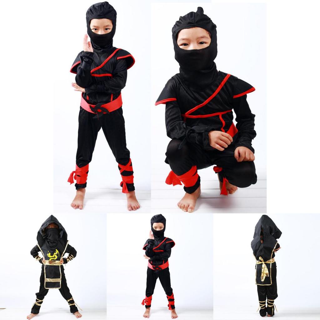 Atemberaubendes Jungen Kinder Ninja Assassine Samurai Krieger Kostüm für Halloween