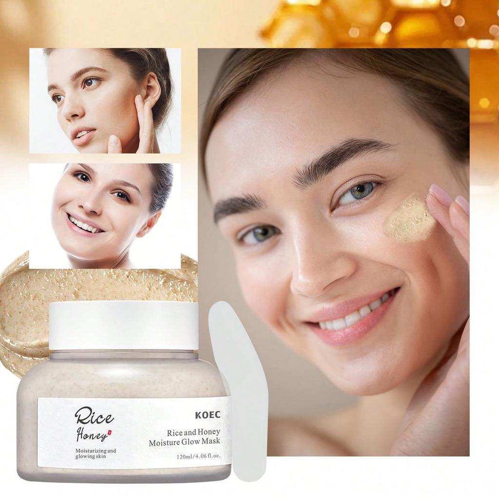 1PC Energizing Rice And Honey Glow Mask , Skin Care,Face Mask,Control Oil, Brighten Skin Tone,Face C