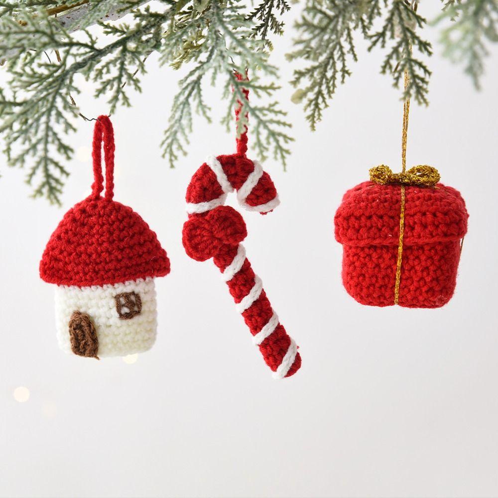 Handmade Christmas Tree  Pendant Santa Claus Mini Woolen Decor Premium Hanging Ornament  Versatile