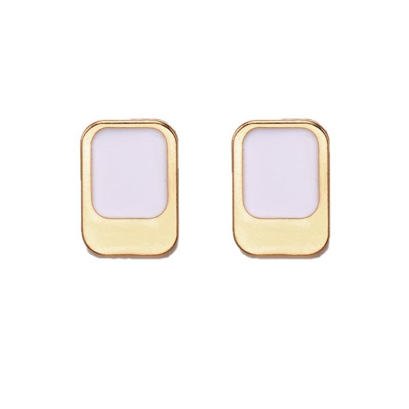 Alloy Square Color Matching Earrings, Niche Design Light Luxury High-end Stud Earrings Wind Earrings