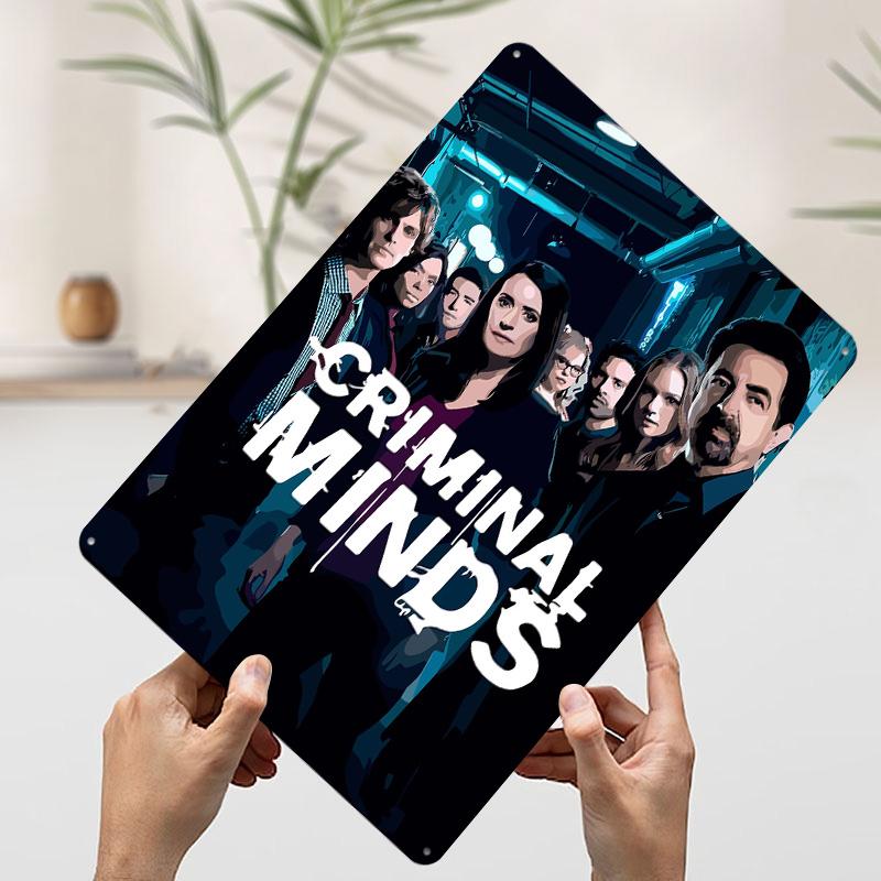 

Criminal Minds Printed Poster Customized Wall Art Retro Vintage Metal Tin Signs for Aesthetic Room Decor Men Home Decorations 7.9x11.8In(20x30cm)