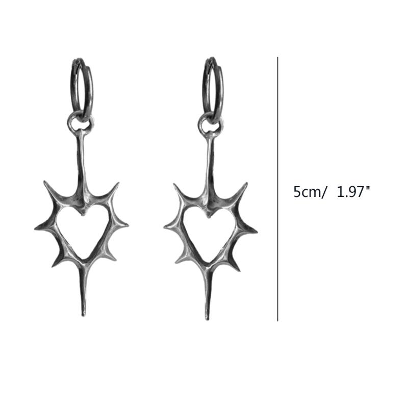 Unique Pendant Earring Punk Thorn Heart Dangle Earrings Hip Hop Hoop Earrings